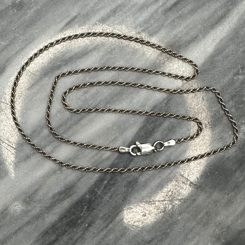 Sterling Silver Italy Heavy Rope Chain Necklace 18 Inch 4.42g Lobster Clasp 925